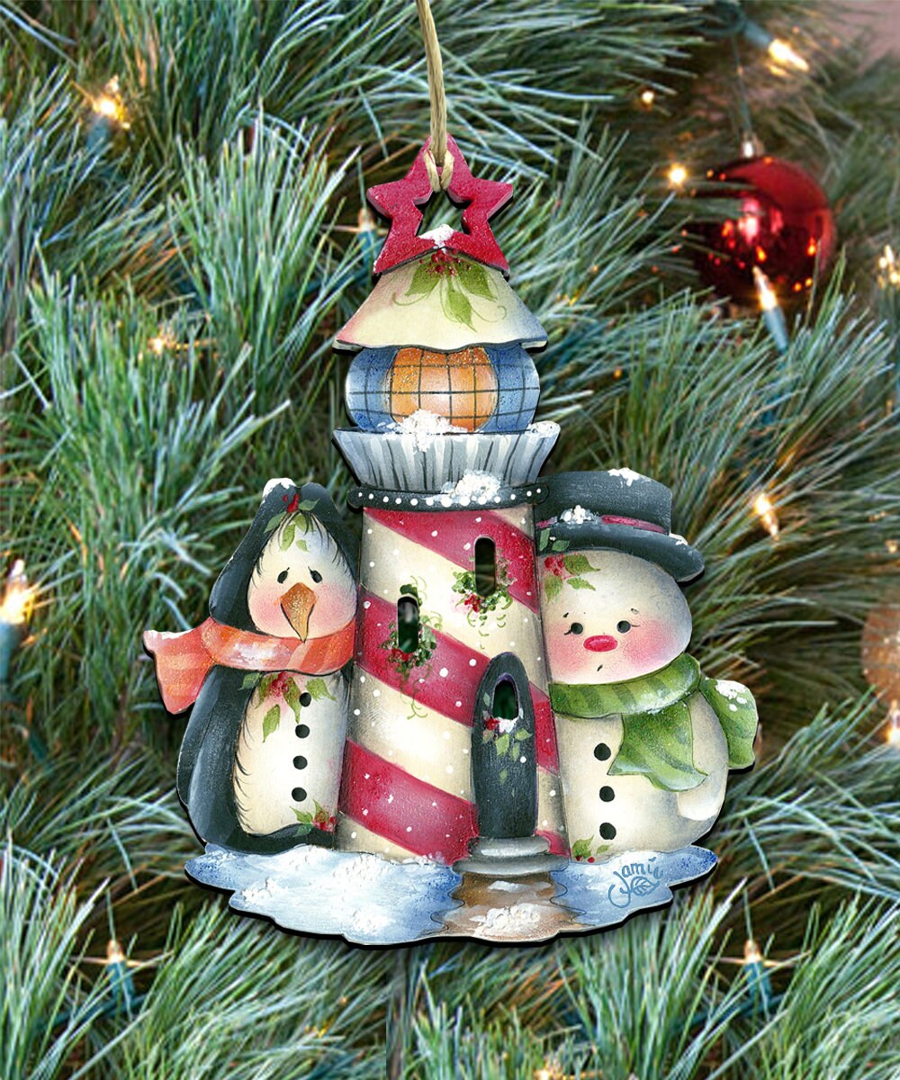 Holiday Ornaments Set Wooden Christmas Tree Ornaments Etsy