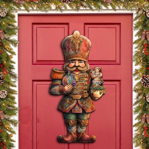 Charming Clara and Nutcracker Prince Holiday Door Décor - Christmas Wooden Décor - 8611059H by GDebrekht