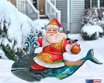 Holiday Decorations For Outdoor Whale Tales Santa Christmas Free-Standing Outdoor Decoration  8117827F