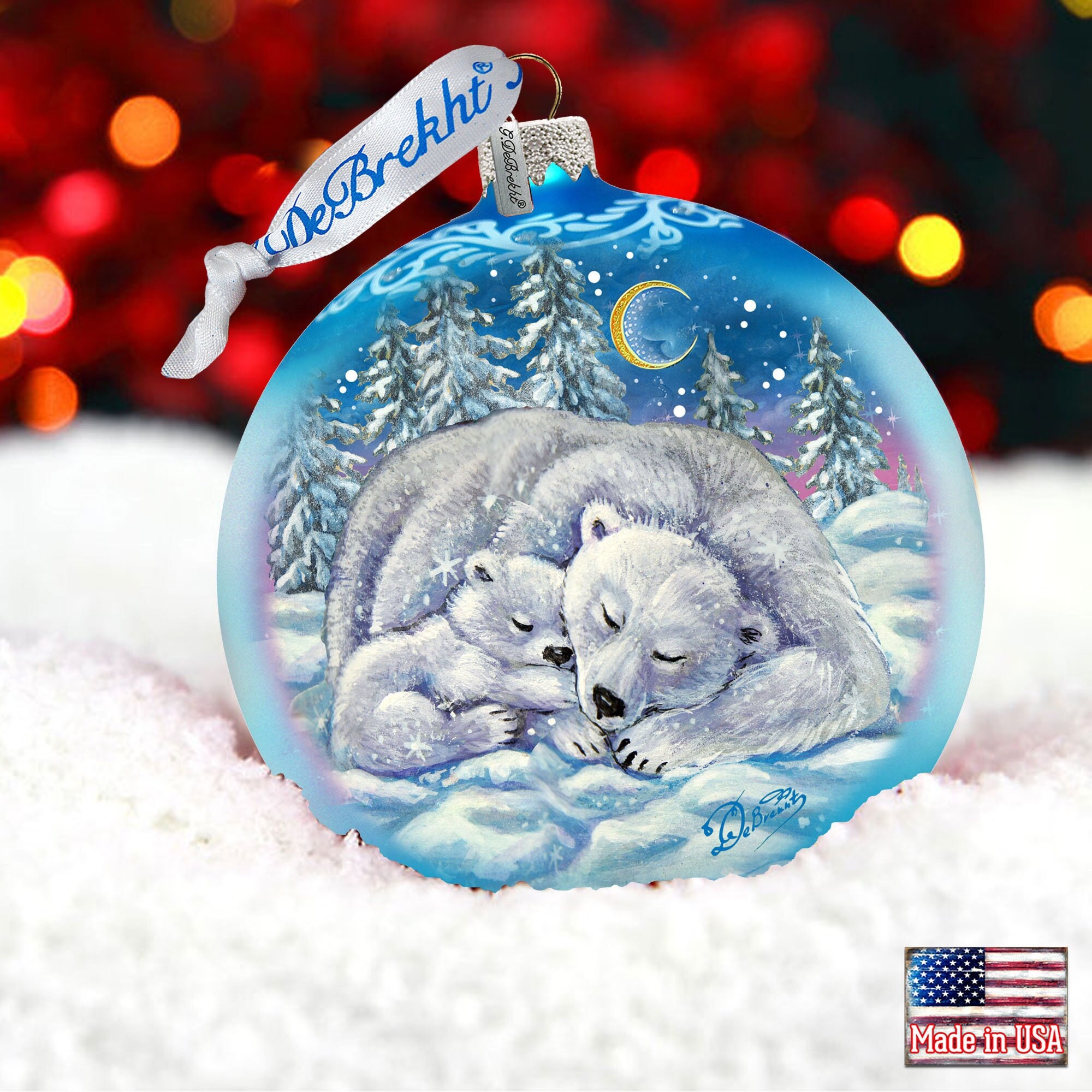 Large Polar Bear Christmas Ornament A Comforting - Etsy