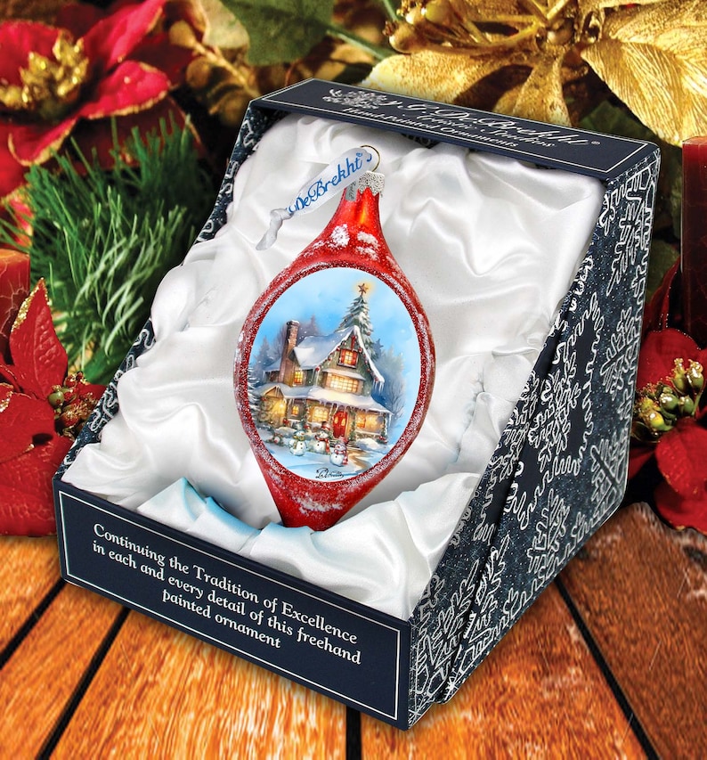 G. DeBrekht Christmas Cottage Drop Ornament - Thumbnail 2