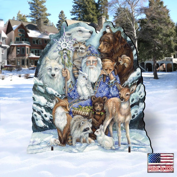 Outdoor Christmas Decor | Gather in Peace Father Winter Animals Outdoor Decor by Jody Bergsma 8591968F-JB