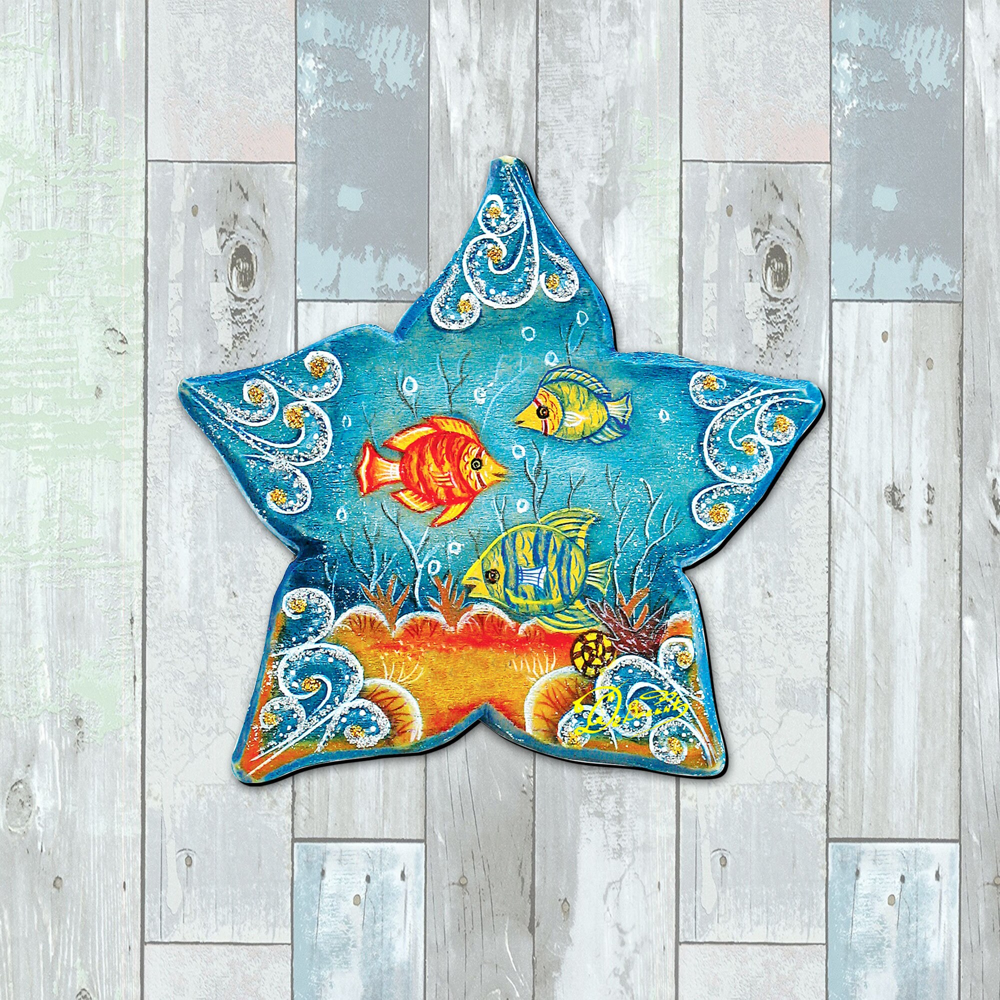 Starfish Wooden Door Hanger – Coastal Beach Decor, Nautical Wall Art ...
