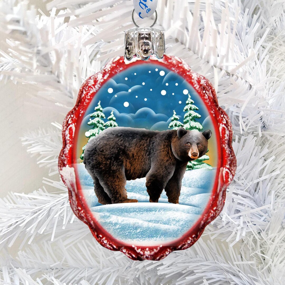 Grizzly Bear Mercury Glass Ornament Nature Wildlife Decor Keepsake ...