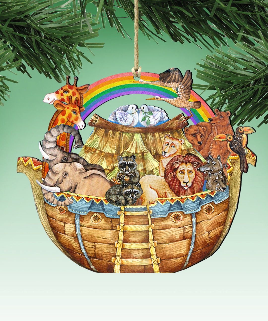 Christmas Ornaments Noahs Ark Wooden Christmas Ornament Holiday Tree