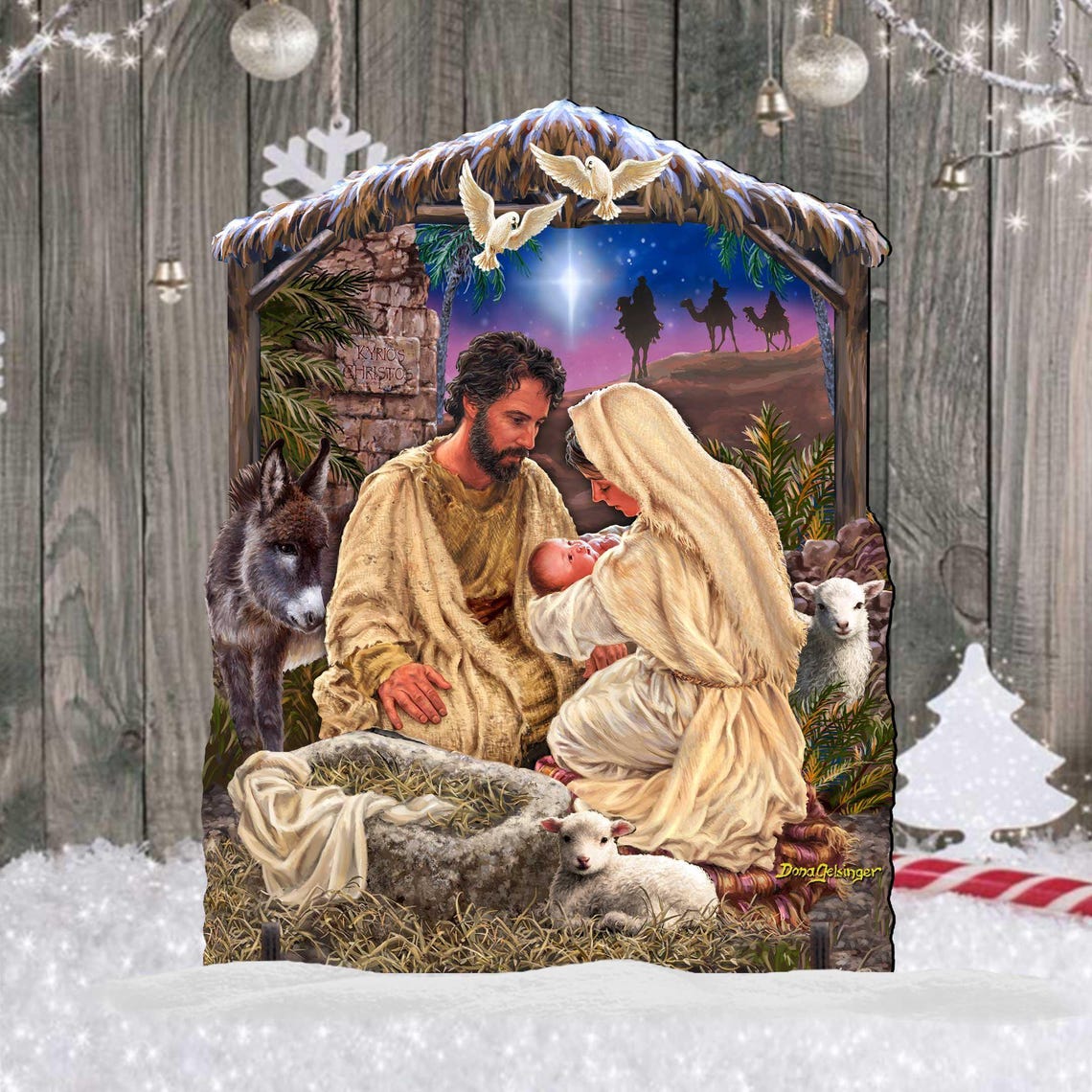 Jesus is Lord Outdoor Décor - Yard, Porch, Garden, and Indoor Home Décor Handcrafted in USA by Gelsinger - Nativity Holiday Décor - 8652813F image 6