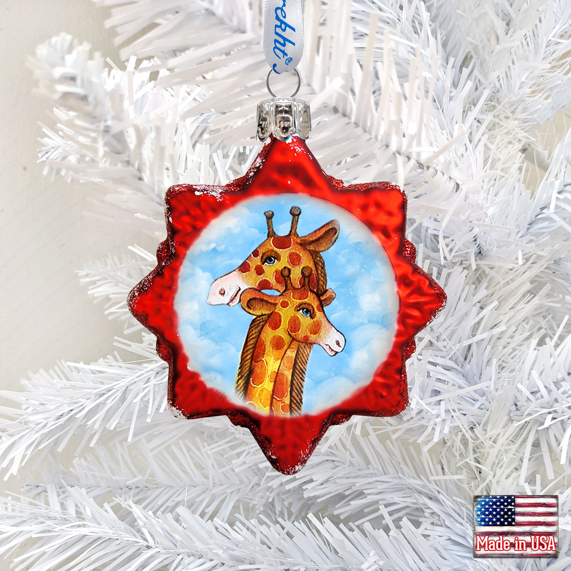 Giraffe Glass Ornament By G. Debrekht Wildlife Decor 771016 Etsy