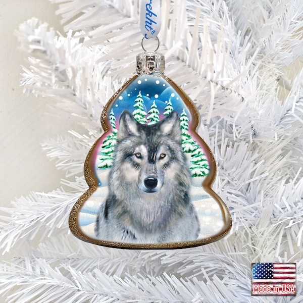 Wolf Glass Ornament By G. Debrekht| Wildlife Decor – 771031