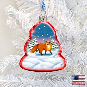 Holiday Glass Decor - Fox Glass Ornament By G. Debrekht| Wildlife Decor – Christmas Tree Decor - 771029