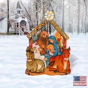 NATIVITY Wooden Free-Standing Christmas OUTDOOR Decoration 8114030F image 1