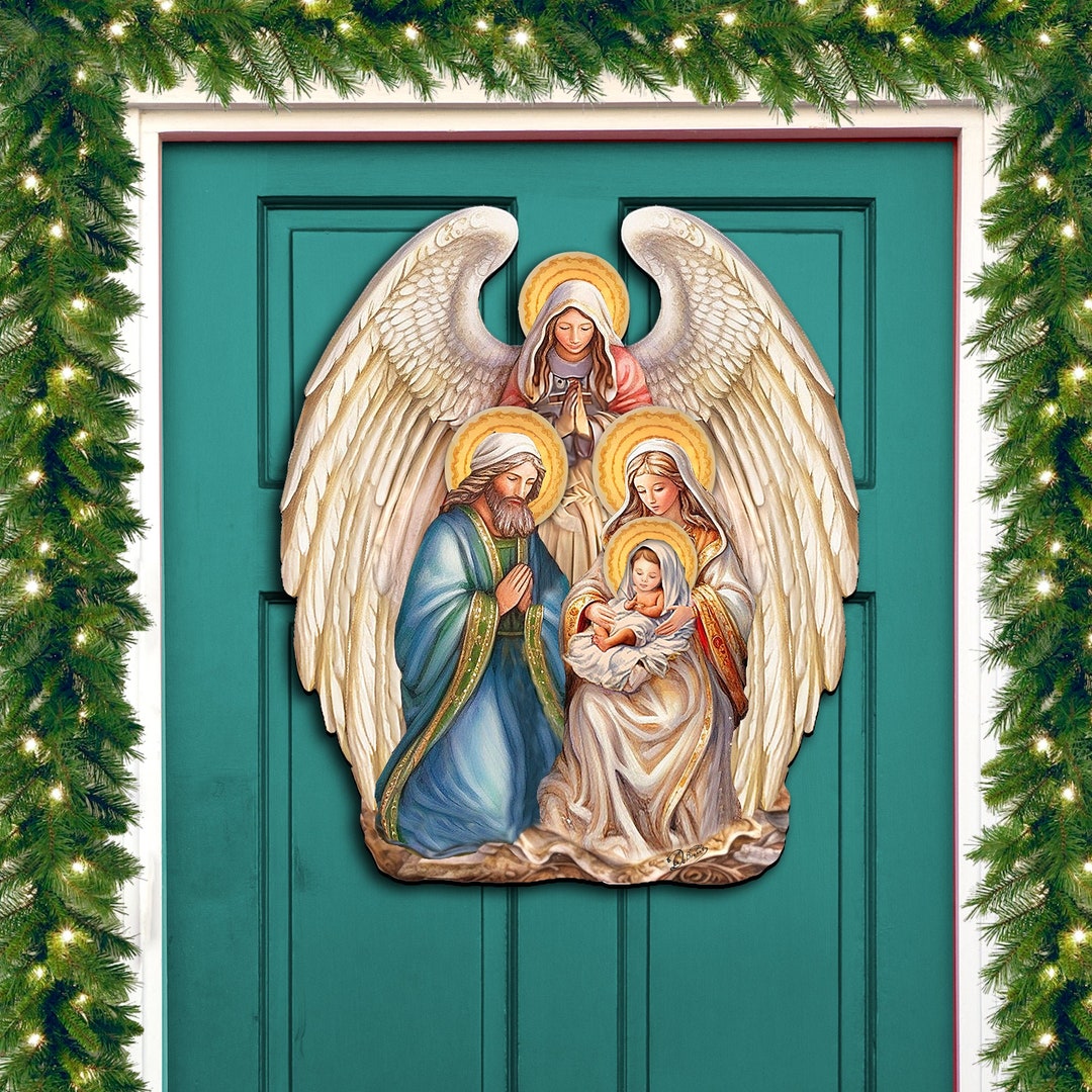 Nativity With Angel Holiday Door Decor by G. Debrekht Christmas Decor ...