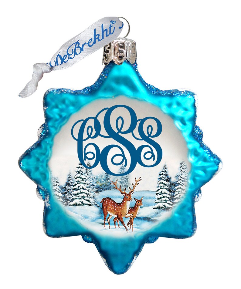 Personalized Monogram Initials Glass Christmas Ornament New Etsy