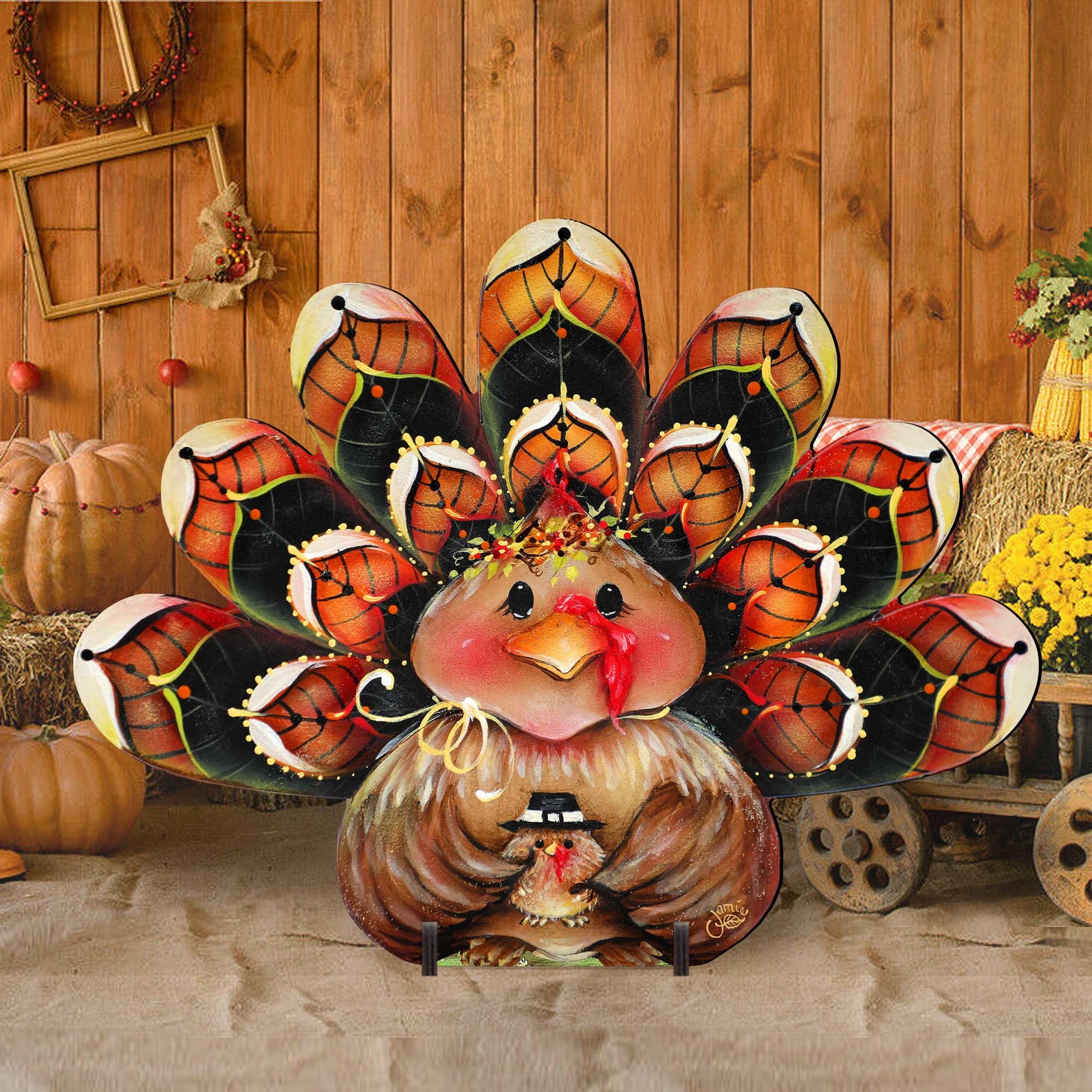 Handcrafted Thanksgiving Turkey Yard Decor - Wooden Outdoor Turkey ...