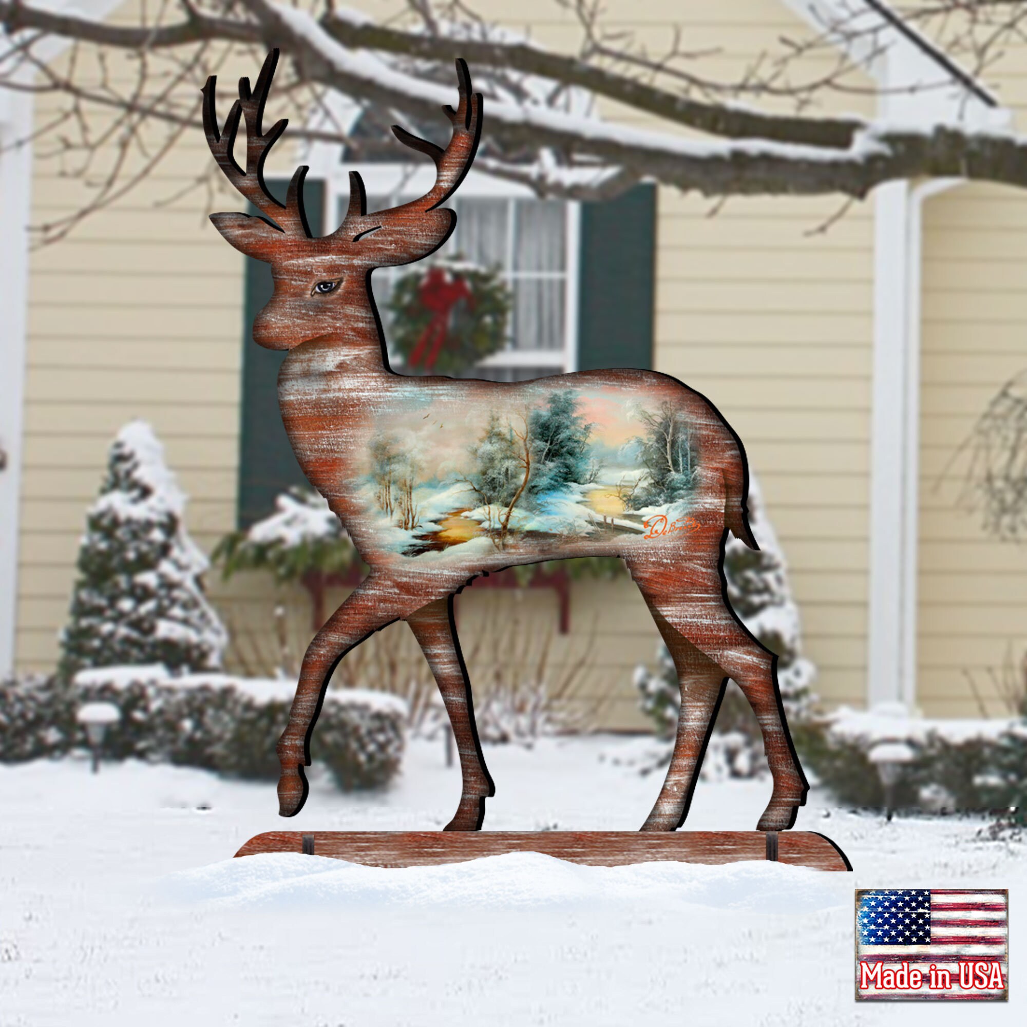 Holiday Outdoor Decor Deer Scenic FreeStanding Yard Decor Etsy