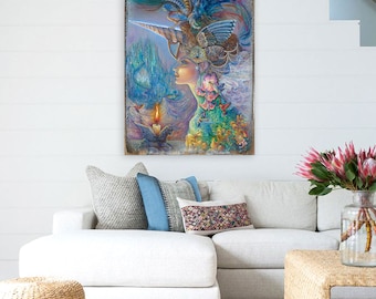 Lady Unicorn Wall Art on Reclaimed Wood, Coastal Decor for Beach House & Home, Handcrafted Unique, Trendy Art by Josephine Wall - 852132-JW
