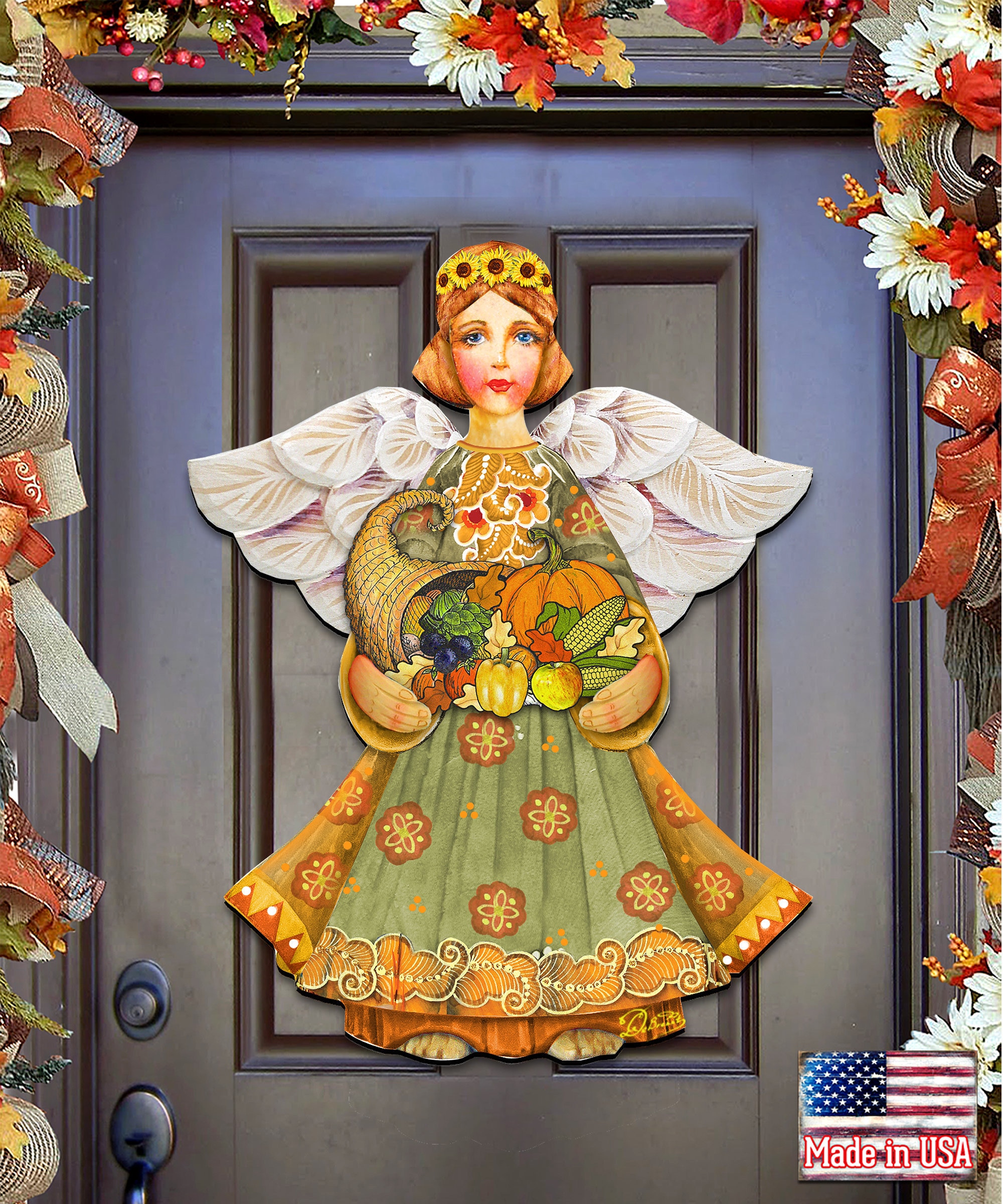 Thanksgiving Fall Angel Decorative Holiday Door Decoration Thanksgiving Decor Wall decor #8155232H Thanksgiving hostess gift 