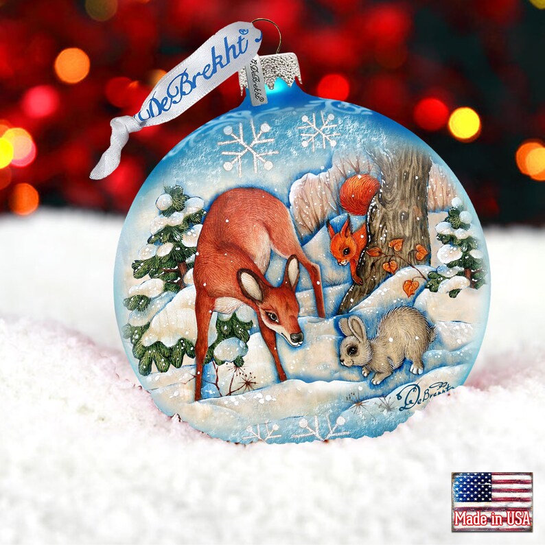 Christmas Ornaments Animals Gathering Ornament Handcrafted Etsy