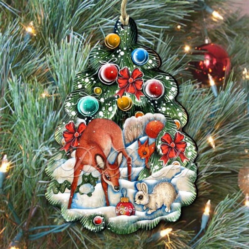 Christmas ornaments Christmas tree animals scenic Christmas Etsy
