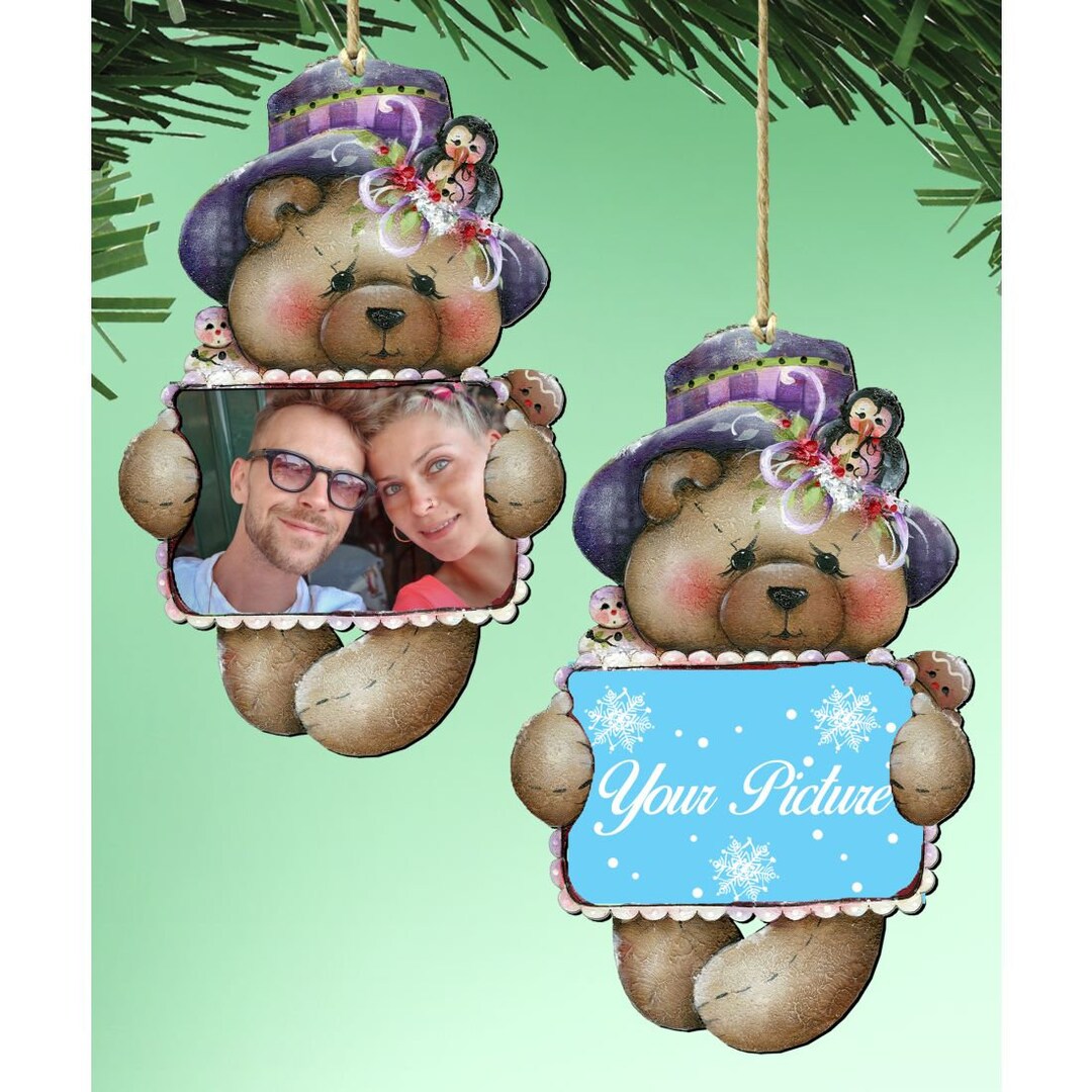 Teddy Bear Picture Frame Ornaments Ornament With Photo Christmas Décor