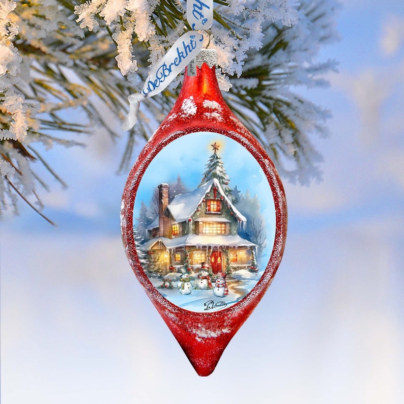 G. DeBrekht Christmas Cottage Drop Ornament - Thumbnail 3