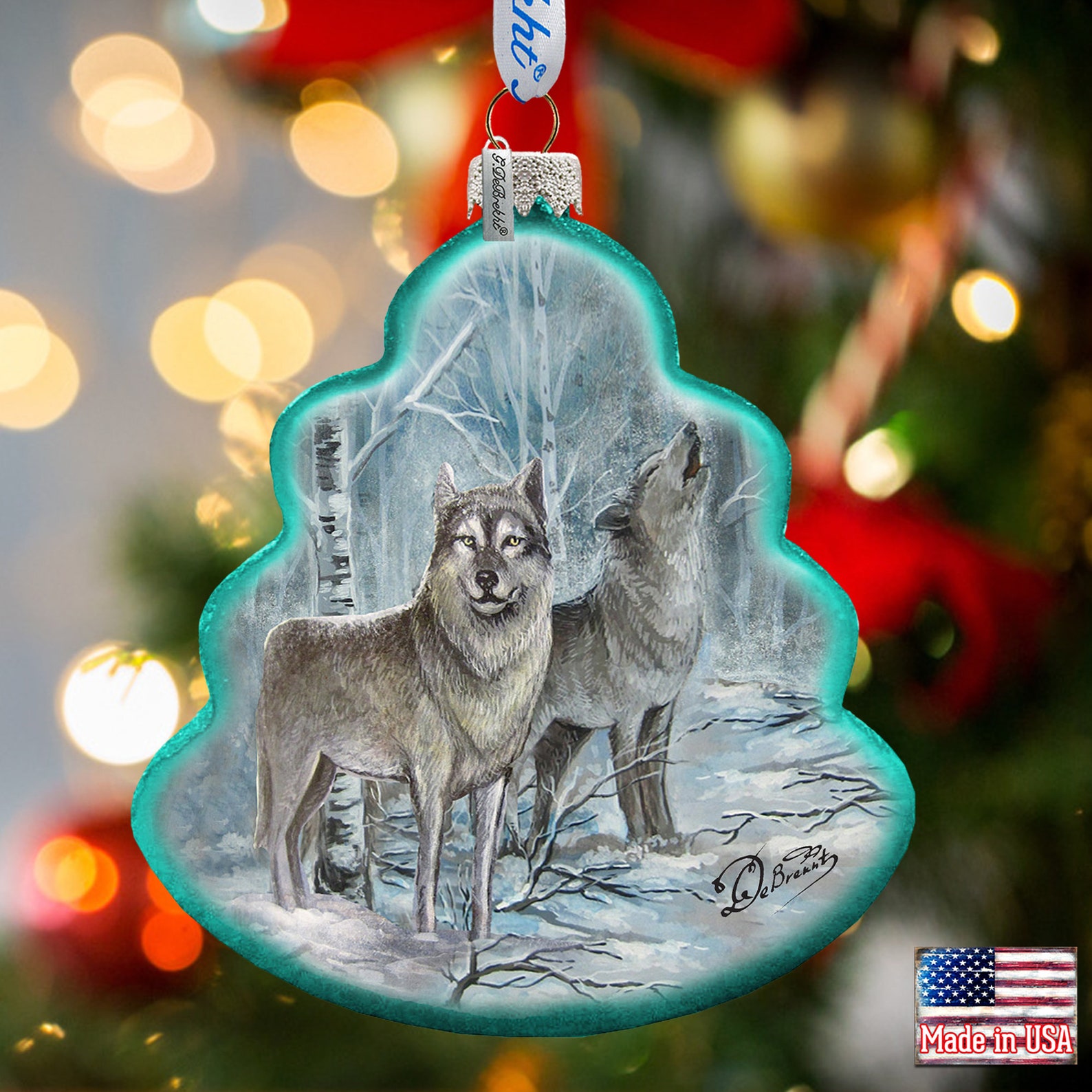 Wolf Ornament Wolves Glass Ornament By G. Debrekht Wildlife Etsy