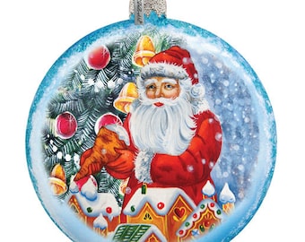 Hand painted Ornaments |  Christmas Magic Ornament; Christmas Vintage Holiday Ornament (744-015)