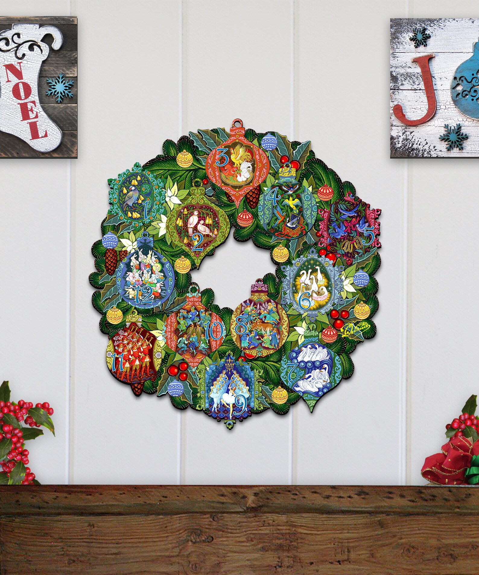 12 Days of Christmas Wreath Outdoor Indoor Christmas Decor Etsy