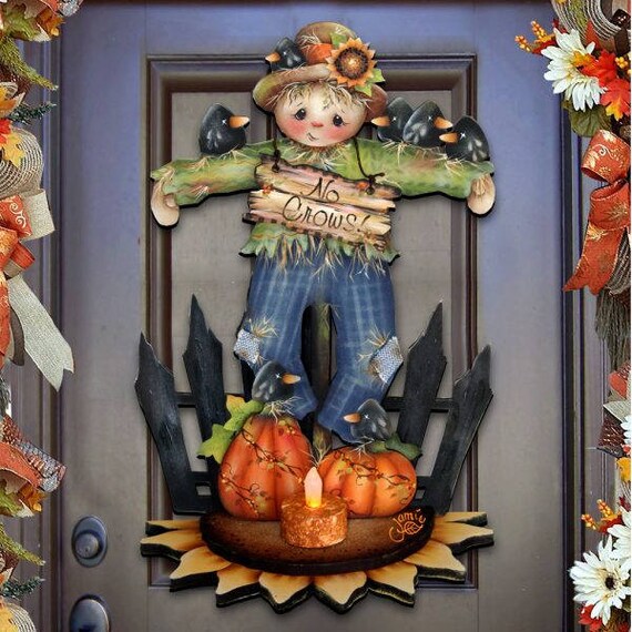 Outdoor Halloween Scarecrow Shelf Sitter Jamie Mills Price Etsy