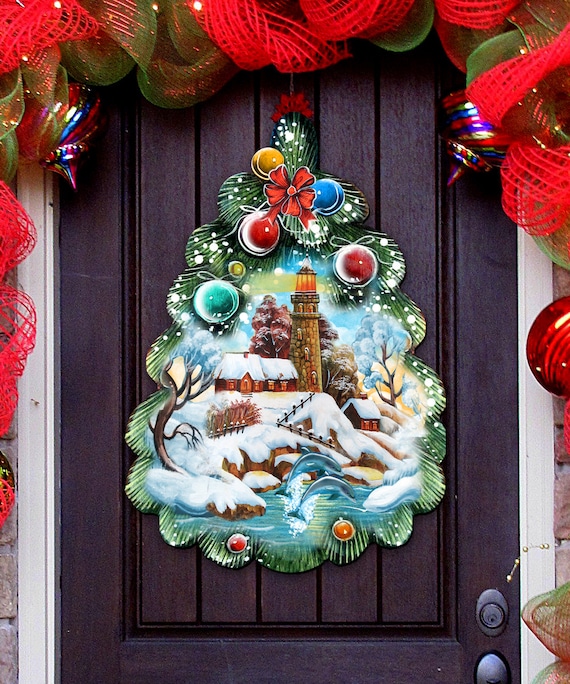 Outdoor Christmas Decorations , Indoor Outdoor Christmas Tree Door Hanger \u0026 Wall Décor by G.DeBrekht 8119185H