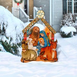 NATIVITY Wooden Free-Standing Christmas OUTDOOR Decoration 8114030F image 3