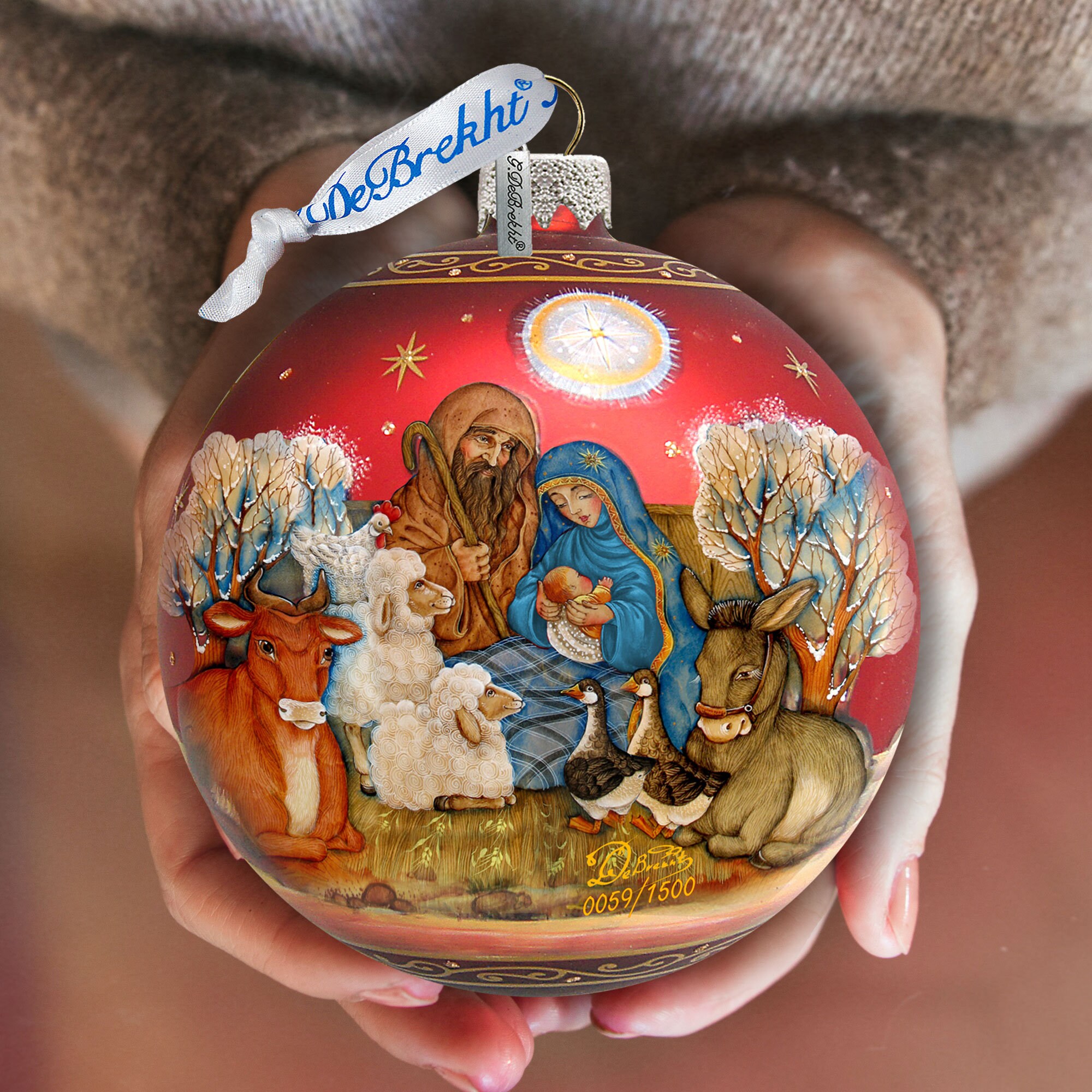 Nativity Ornament OVERSIZED Story Of Nativity Ball Glass Etsy