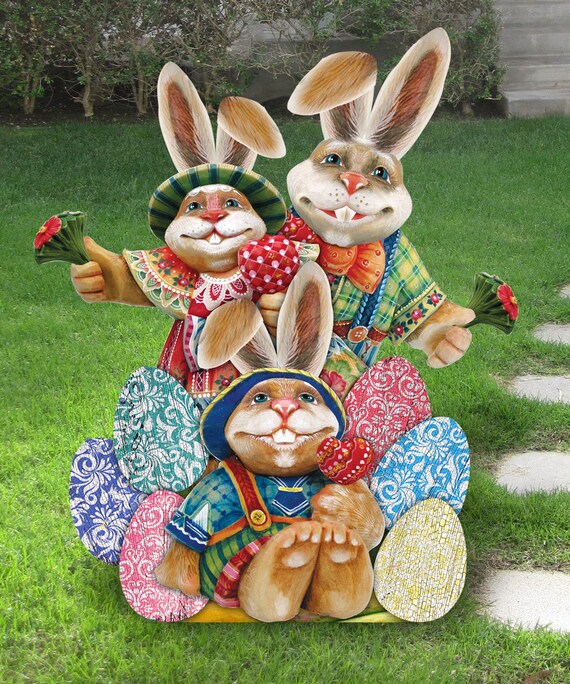 Easter Bunny Spring Decor Sale Easter Family Holiday Wooden Etsy