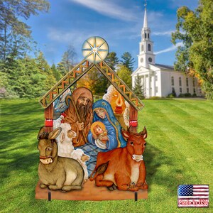 NATIVITY Wooden Free-Standing Christmas OUTDOOR Decoration 8114030F image 4