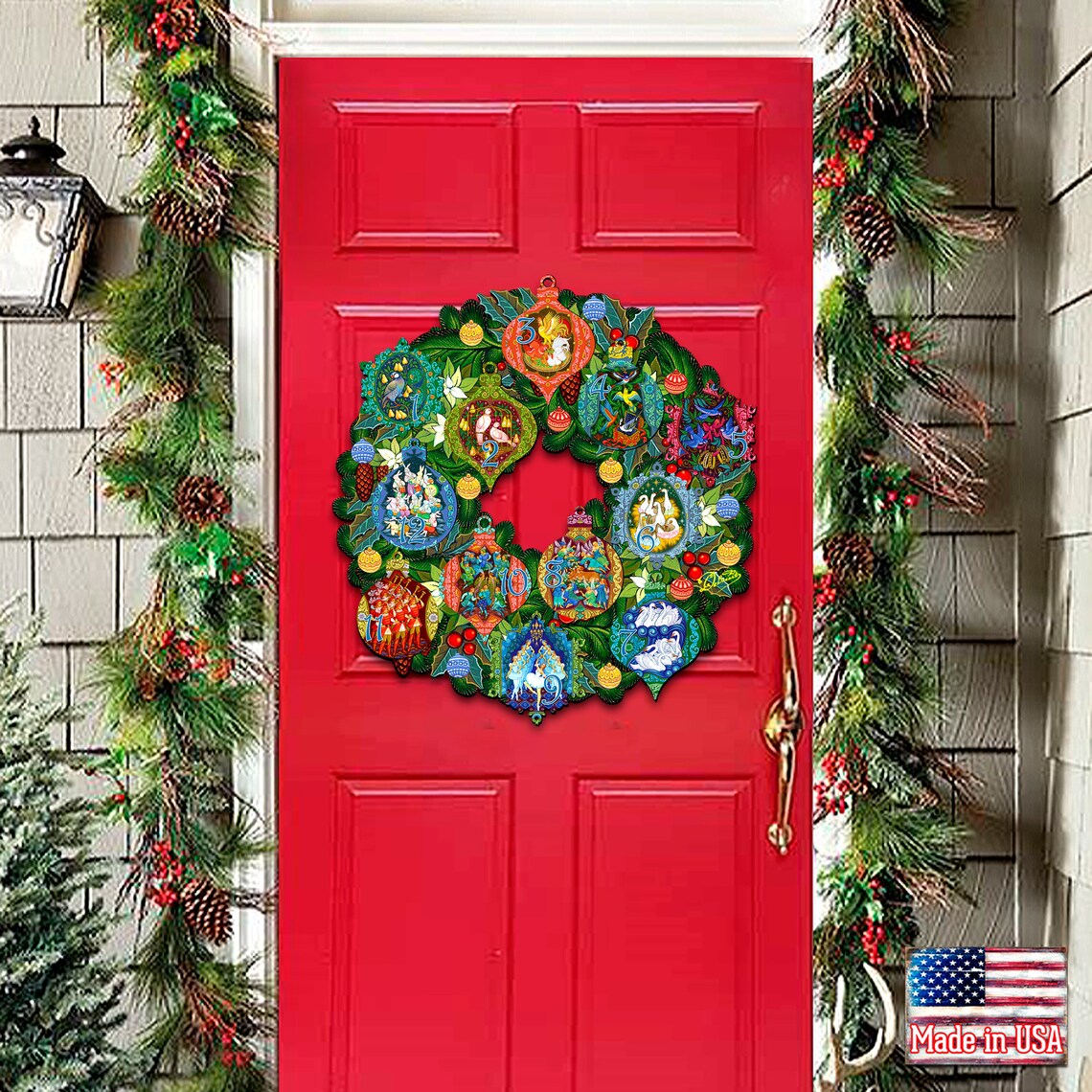 12 Days of Christmas Wreath Outdoor Indoor Christmas Decor Etsy