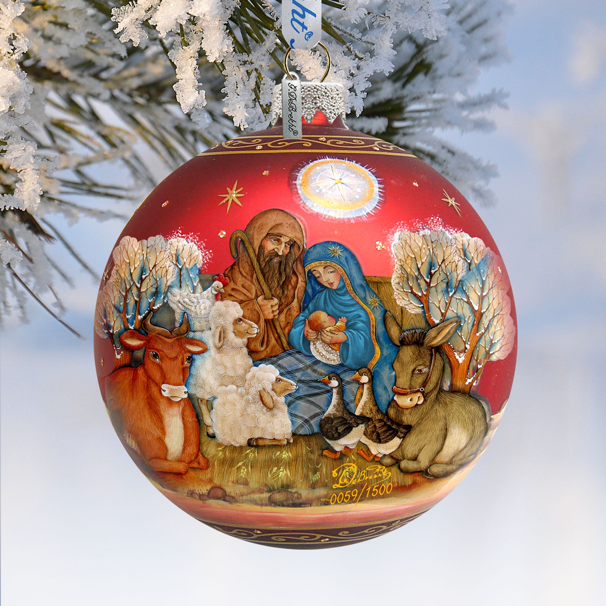 Nativity Ornament OVERSIZED Story Of Nativity Ball Glass Etsy