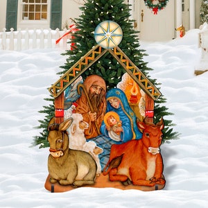 NATIVITY Wooden Free-Standing Christmas OUTDOOR Decoration 8114030F image 6
