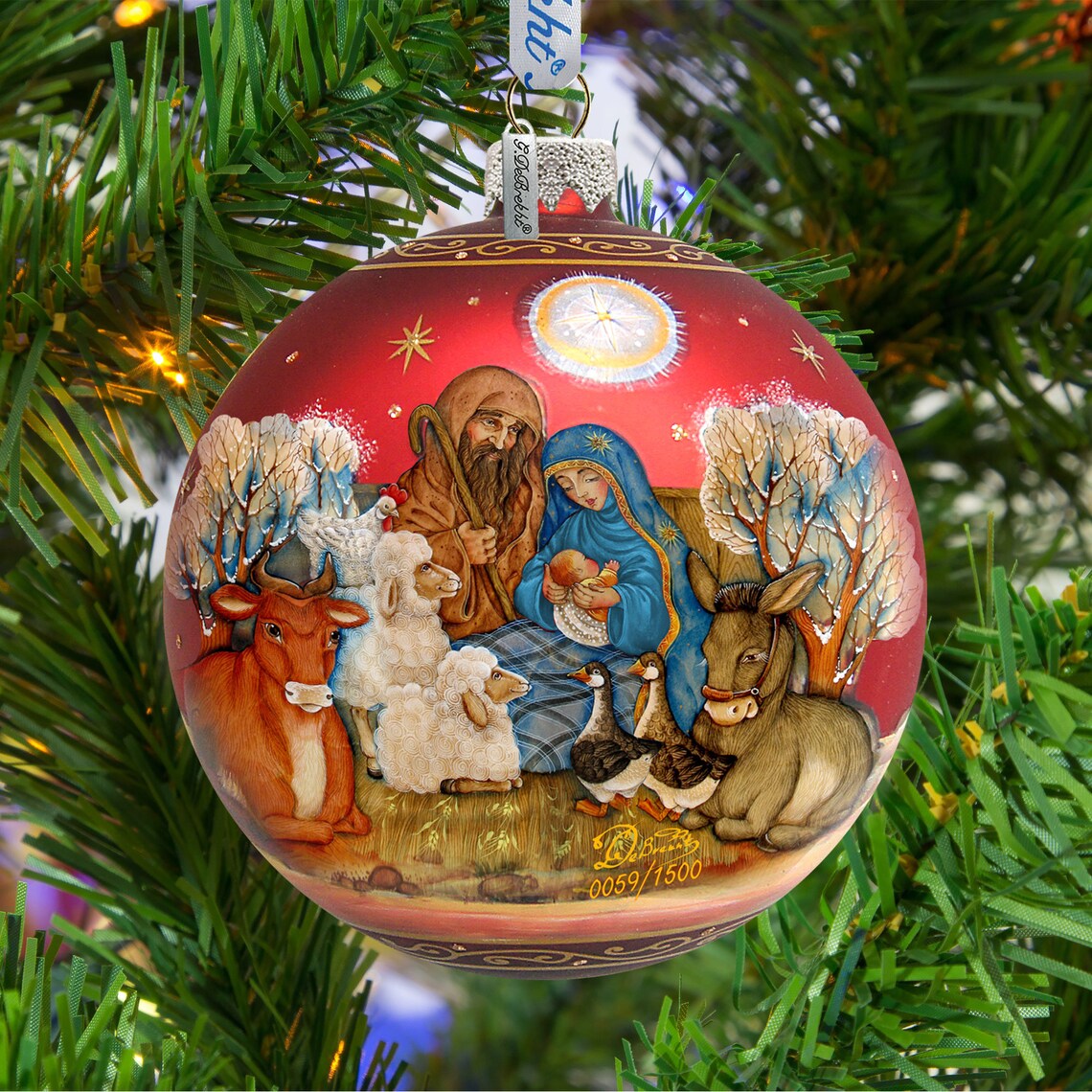 Nativity Ornament OVERSIZED Story Of Nativity Ball Glass Etsy