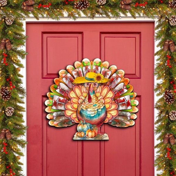 SALE! FAST SHIPPING!! Thanksgiving Turkey Holiday Door Décor  by G. Debrekht  Thanksgiving Halloween Décor - Harvest Wall Decor - 8611055H