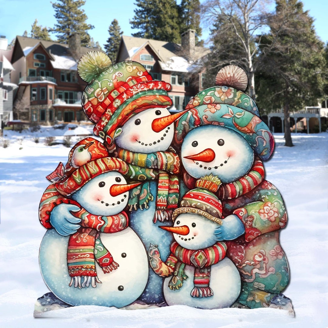 Snowman Family Outdoor Decor by G. Debrekht Christmas Santa Snowman