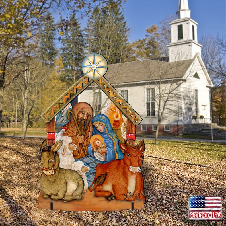 NATIVITY Wooden Free-Standing Christmas OUTDOOR Decoration 8114030F image 2