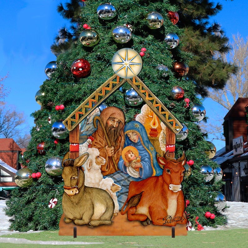 NATIVITY Wooden Free-Standing Christmas OUTDOOR Decoration 8114030F image 5