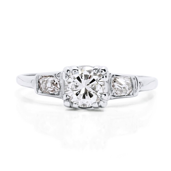 Vintage 1/2ct Diamond Engagement Ring - Art Deco style