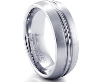 Mens 7mm Cobalt Ring With Groove