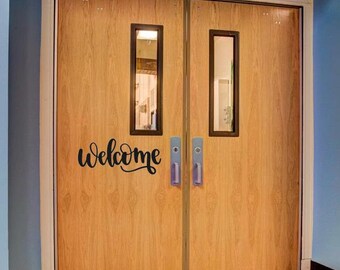 Aus Made Welcome Door Decal Label Classroom Label in vinyl - Great for Classrooms - you choose the colour!