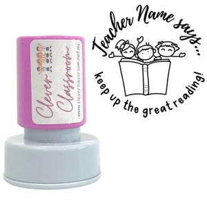Keep up Reading Personalised Teacher Stamp Self-inking 30mm round
