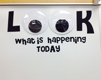 LOOK! Board decals with Large Googly eyes