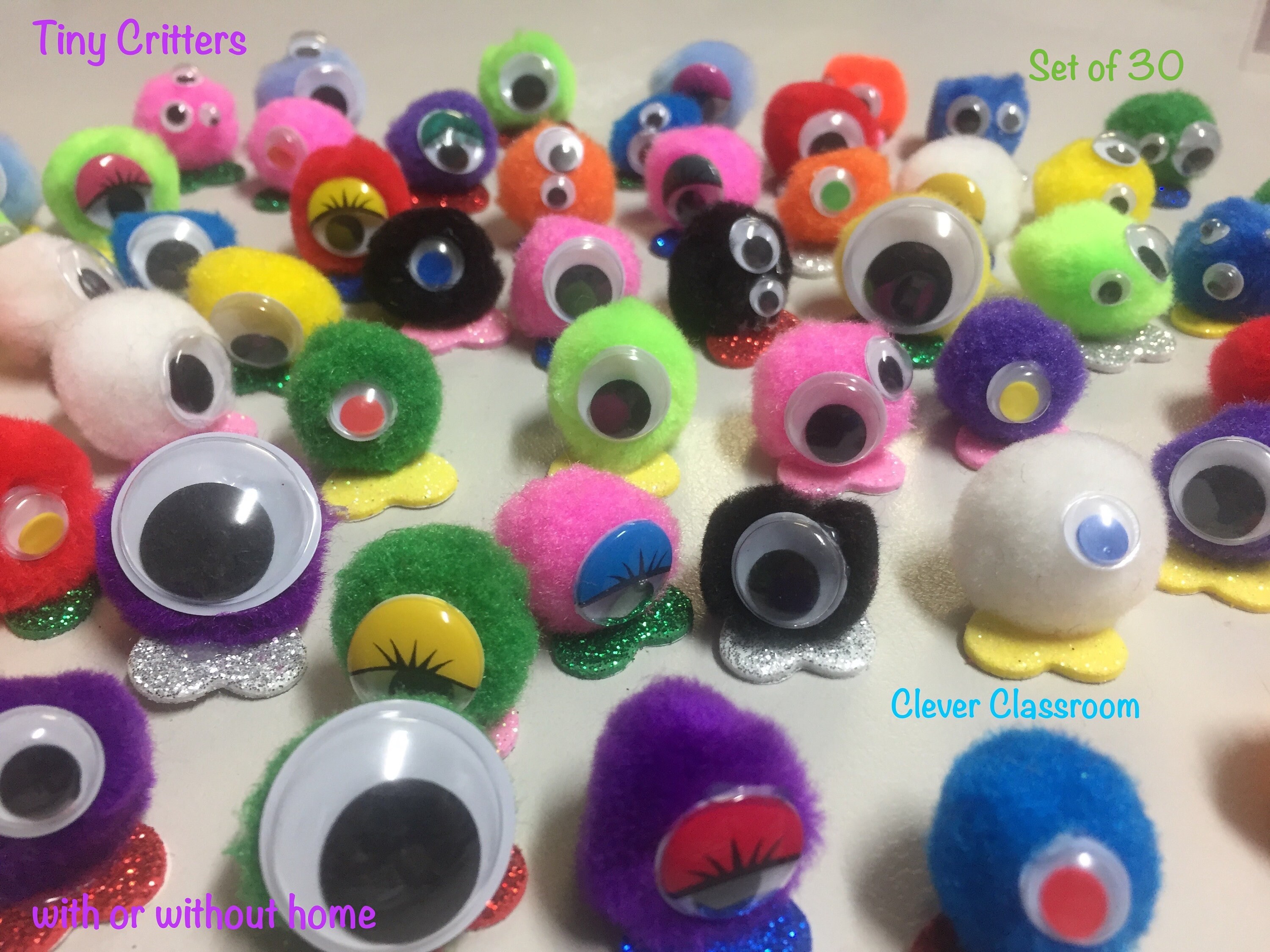 Tiny Quiet Critters Pompom Creatures to Use for Classroom Behviour Etsy