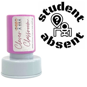 Sello de alumno ausente para profesor Autoentintable redondo de 30 mm