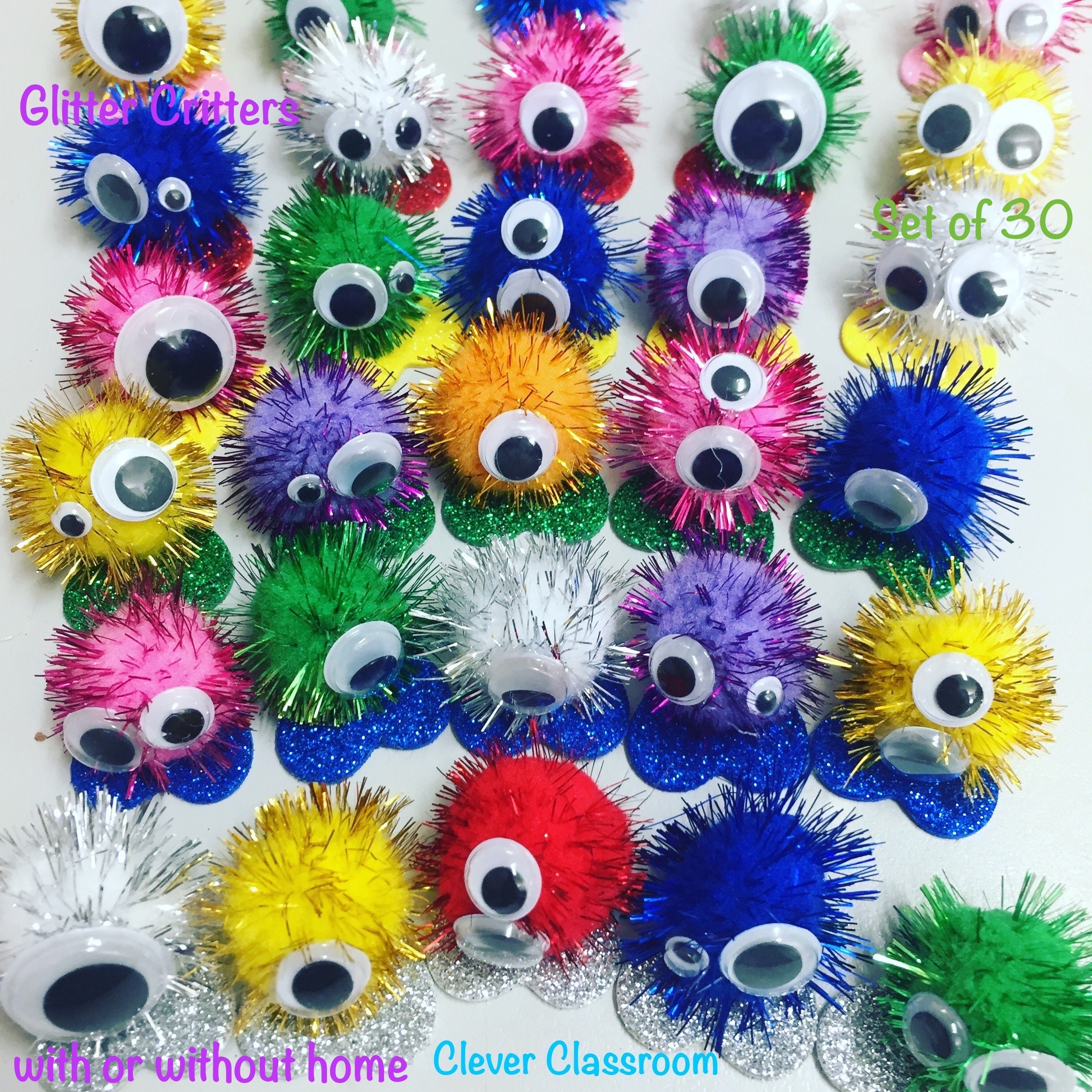 Glitter Classroom Quiet Critters Pompom Creatures to Use for Etsy