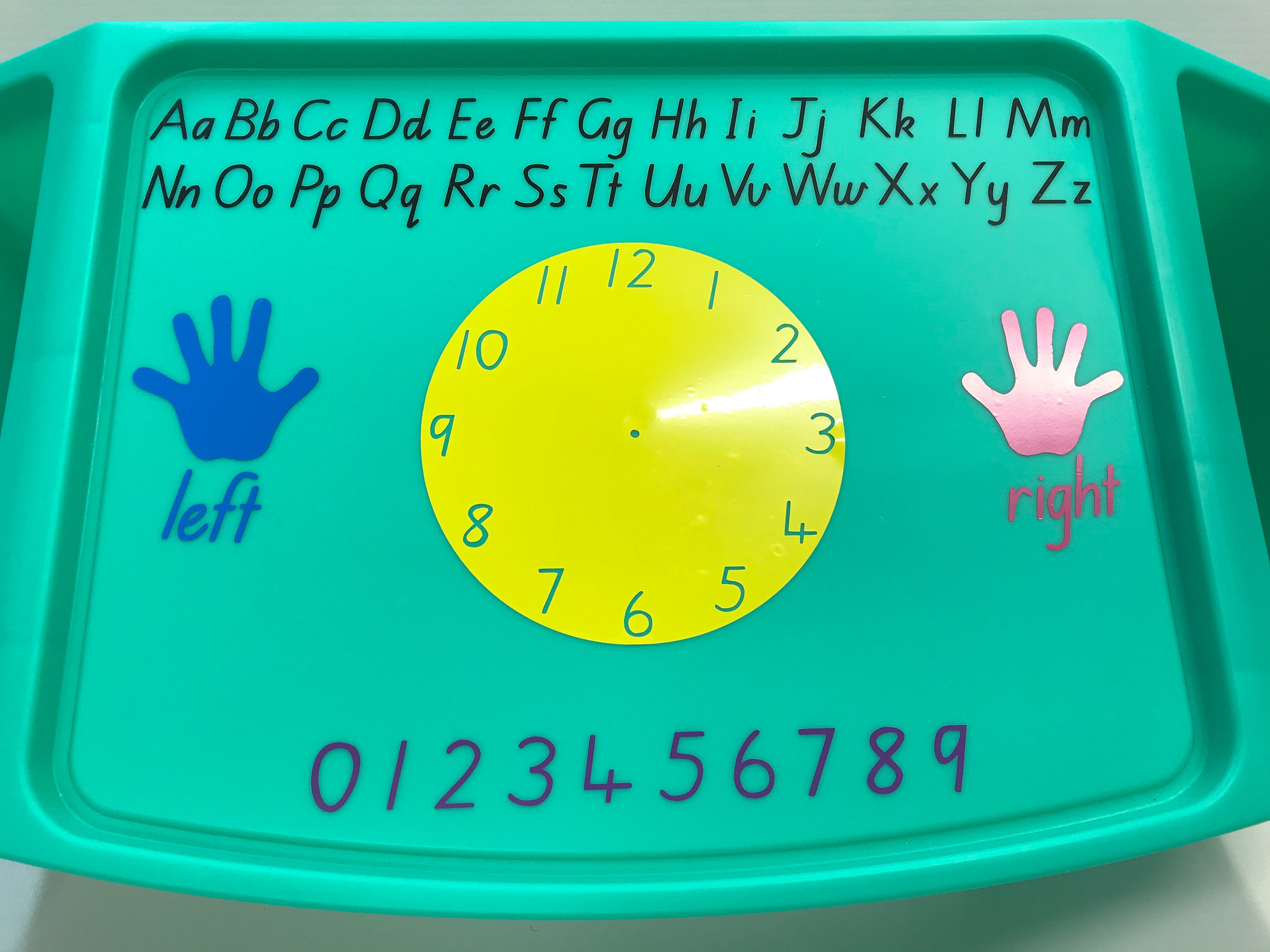 Kids Desk Lap Work Tray Lap Tray Decals With Alphabet Clock ...